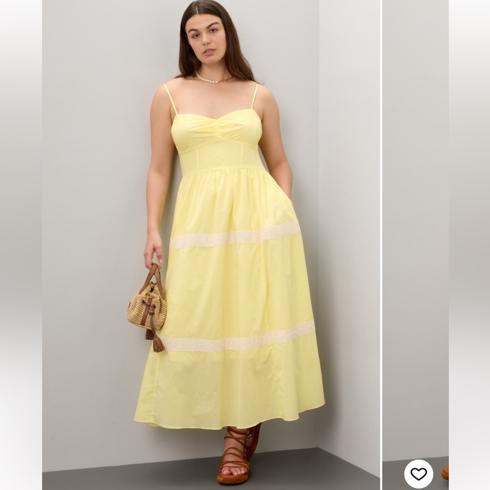 Jason Wu Yellow Maxi Dress with Lace Accents